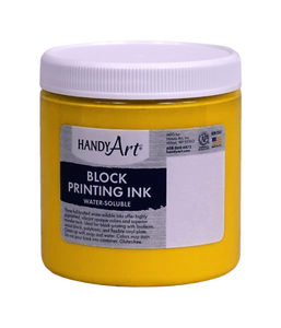 Handy Art Non-Toxic Water Soluble Block Printing Ink, 8 oz Jar, Yellow - Picture 1 of 1