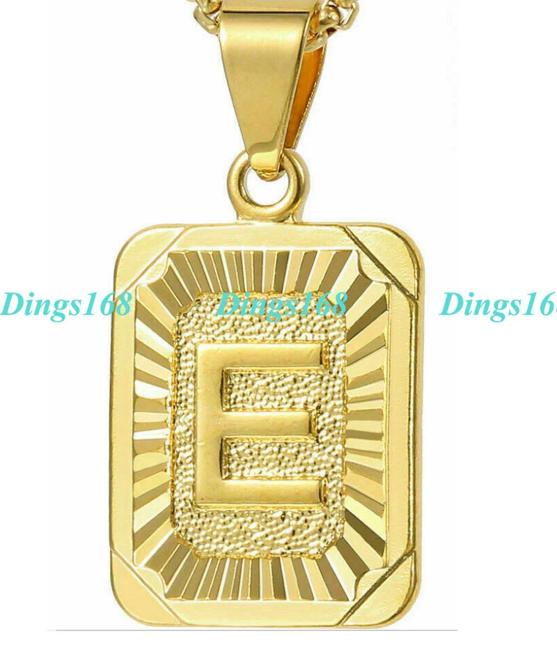 Collar Colgante Alfabeto 26 Letras A-Z Lleno Oro 18K Elige una Letra/Collar Foto 1 de 4