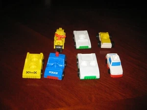 VTG LOT 6 Fisher Price Little People Cars Taxi Police Motorcycle - Picture 1 of 1