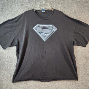 Superman T Shirt Size 5XL Black Short Sleeve 100% Cotton Delta Pro Weight - Picture 1 of 10
