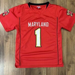 KIDS UNIVERSITY OF MARYLAND FOOTBALL JERSEY YOUTH 1 RED TERPS TERRAPINS M 8-10