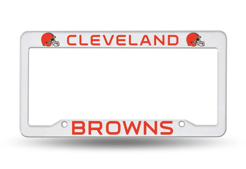 Cleveland Browns White Plastic License Plate Frame NEW 6x12 Inches Free Ship - Image 1 of 1