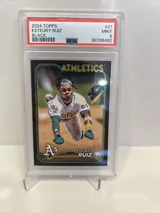 2024 Topps Series 1 Esteury Ruiz Black Parallel /73 #21 Oakland A’s - Picture 1 of 2