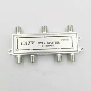 6 Way 5-1000 MHz 1 to 6 Coaxial Splitter for Coax Cable HDTV Satellite - Picture 1 of 1