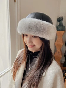 Women's Real Rabbit Fur Hat Russia Trapper Hunter Hat Earflap Outdoor Ski Cap - Picture 1 of 8