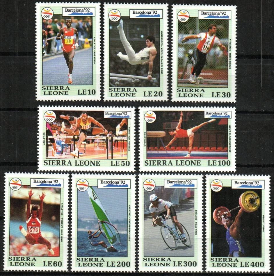 Sierra Leone Stamp 1510-1518  - 92 Summer Olympics Foto 1 de 1