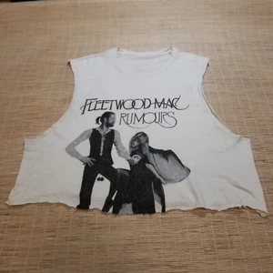 Womens Large White Fleetwood Mac (Official) croptop T Shirt with cuttoff sleeves - Imagen 1 de 5