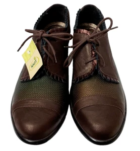 Naot Leather Steampunk Oxford Shoes 12 US 42 EU Ruffle Aura Metal Oil Academia - Picture 1 of 10