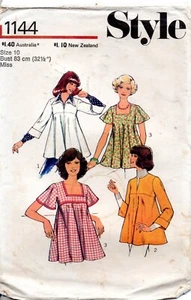 70s Style Sewing Pattern 1144 Misses Set of Tops Size 10 - Bild 1 von 2
