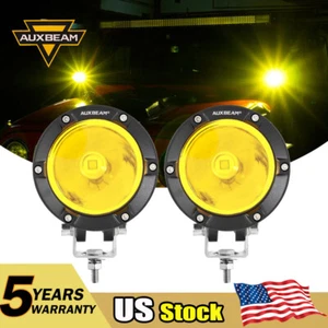 AUXBEAM 4" Amber LED Work Light Bar Spot Offroad Truck SUV ATV Driving Fog Lamp - Picture 1 of 12