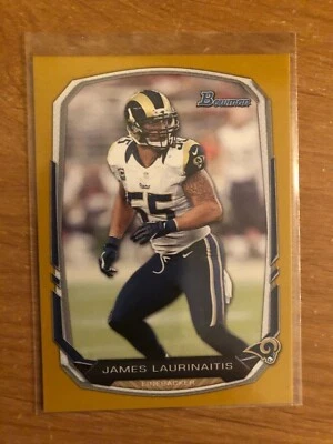 2013 Bowman Gold James Laurinaitis Rams Ohio State 46/75 - Image 1 of 2