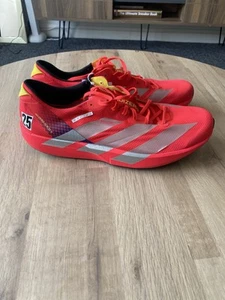 Brand New Adidas Adizero Adios 9 Lucid Red Trainers UK Size 11.5 IH5747 NEW - Picture 1 of 7