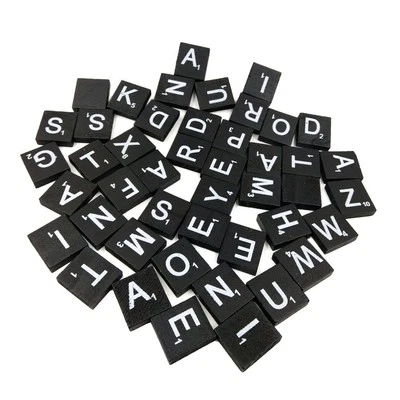 1000PCS Wooden Scrabble Letter Tiles A-Z Black for Crafts Spelling Games - Image 1 of 4
