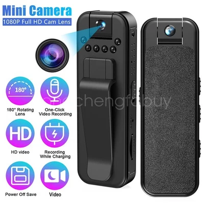 Support 128GB Clip On Body Camera 1080P HD Mini Video Recorder DVR IR Night Cam - Image 1 of 4