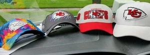 Kansas City Chiefs 4 Hat Lot (Wore a Couple Times) - Picture 1 of 12