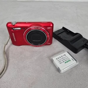 Samsung WB35F 16.2MP Digitalkamera WiFi & NFC 12x optischer Zoom rot mit Ladegerät - Bild 1 von 13