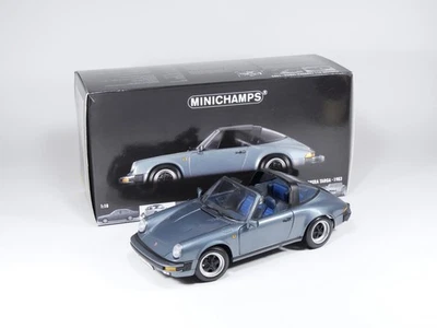 MINICHAMPS 1/18 - 100 063060 Porsche 911 Carrera Targa 1983 - Bleu métal - Photo 1/4