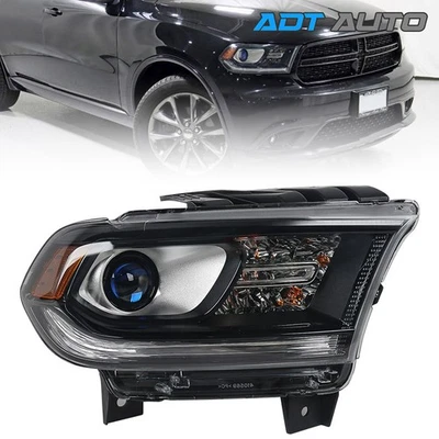 Black Halogen w/o LED DRL Headlight For Dodge Durango 2014-2020 w/ Bulb Driver Foto 1 de 4