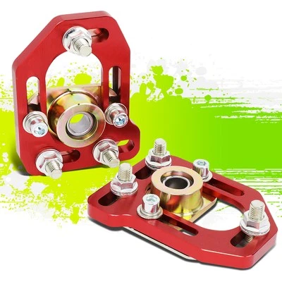 FOR 79-89 FORD MUSTANG FRONT 2PCS ALUMINUM ADJUSTABLE CAMBER/CASTER PLATES RED - Image 1 of 4