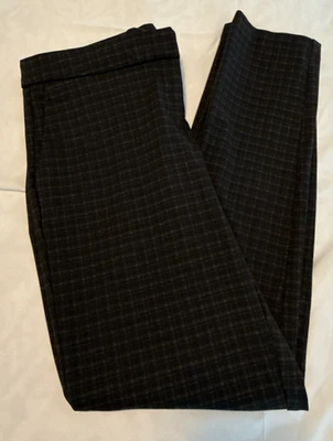 Rachel Zoe black beige plaid Dress pants sz 8 Tapered Poly rayon spandex Classic - Image 1 of 4