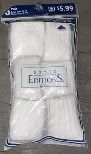Neu aus altem Lagerbestand Vintage DAMEN BASIC EDITIONS 6-PR-PACK TEXTUR MANSCHETTE CREW-SOCKEN WEISS - Bild 1 von 10