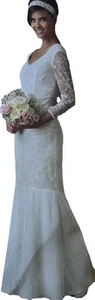 1980s Straight Mermaid Cap Sleeve Wedding Dress Simplicity 8329 Sewing Pattern - Picture 1 of 3
