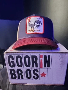 Goorin Bros Cock Rooster The Farm Navy/Red Trucker Adjustable Snapback Hat Cap - Picture 1 of 4