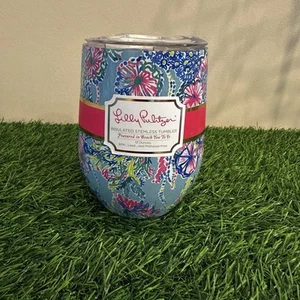 Vaso sin tallo aislado floral Lilly Pulitzer 12 onzas lavado a mano solo nuevo - Imagen 1 de 8
