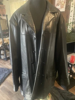 Chaqueta Grande Brandini Negra Vintage Cuero Cordero Hombre’s X Hermoso Estado Foto 1 de 4