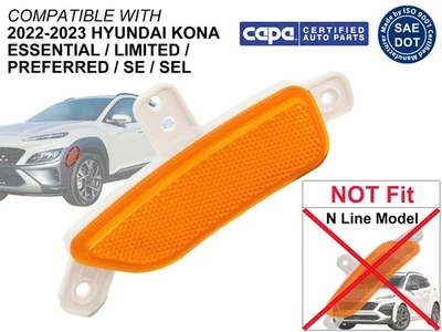 Reflector guardabarros delantero para conductor Kona 2022-2023 lado izquierdo 92407J9300 CAPA Foto 1 de 4