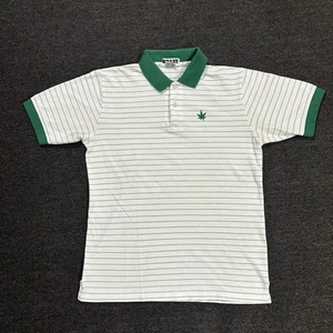 Vintage Boast Polo Shirt Striped Weed Stoner Marijuana Pot Large/Medium 90s - Picture 1 of 5