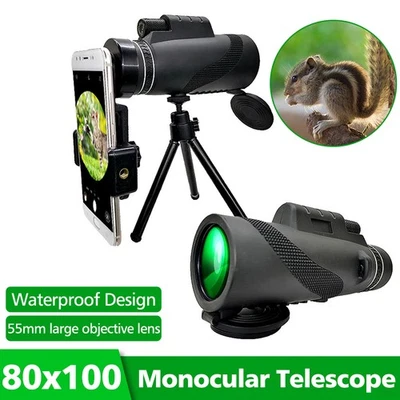 MARKENLOS Monokular teleskop 80X100 HD telescope fernrohr Zoom Handy spektiv Wasserdichtes