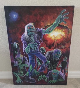 Ben Von Strawn Original Hand Painted Zombie Painting Art 18" x 24" - Picture 1 of 6