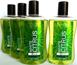 Bath Body Works WHITE CITRUS for MEN 2 in 1, Hair, Body Wash, 10 oz, NEW x 4 - Picture 1 of 3