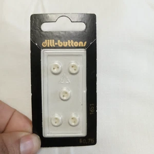 Dill-Buttons Plastic Round White 1/4" (7MM) 1651 Set Of 5 - Picture 1 of 3