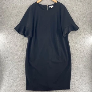 Calvin Klein Kleid Damen 18W Plus Schwarz Etuikleid Glockenärmel Knie Stretch Büro - Bild 1 von 11