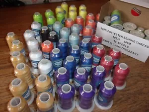 Thread Arts 100% Polyester Sewing Thread Spools Lot of 63 New Assorted Colors - Picture 1 of 3