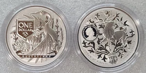 2023 Queensland Coat of Arms 1 Oz .999 Fine Silver $1 Gem BU UNC Beautiful Coin - Picture 1 of 7