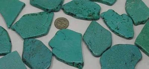 1/2 Pfund (Oberseite zu Seite gebohrt) türkis Howlith Platten /30 mm-55 mm (T373-W8) - Bild 1 von 1