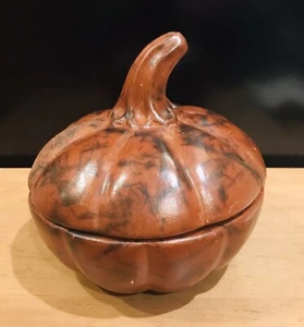 Cuenco de calabaza artesanal indonesio con tapa hecho en cerámica artística Lombok - Imagen 1 de 12