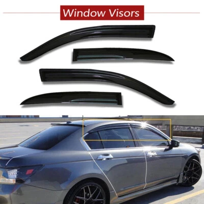 For Honda Accord Sedan 2003-2007 Window Visors Sun Shade Rain Guard Deflector - Изображение 1 из 4