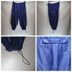 VINTAGE ADIDAS CLIMASHELL WIND BLUE 3/4 NYLON PANTS ADJUSTABLE CUFFS SIZE L - Picture 1 of 10