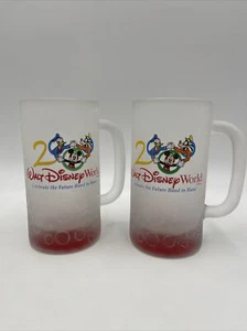 2 Walt Disney World 2000 Celebrate the Future Hand in Hand Frosted Mug - Picture 1 of 5