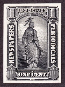 US PR81P4 1c Newspaper & Periodicals Proof on Card (003) - Picture 1 of 2