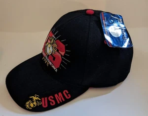 NWT US Marines BASEBALL CAP Defending Freedom Since 1775 Black Hat USMC Licensed - Picture 1 of 10
