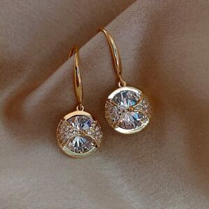 Fashion 18K Gold Drop Earrings Women Cubic Zirconia Jewelry Gift A Pair/set