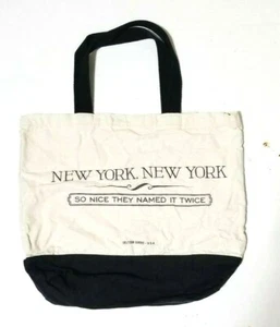 Seltzer Goods Tote New York New York Beige So Nice They Named It Twice - Picture 1 of 4