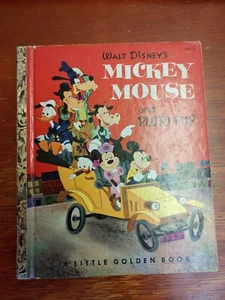 Walt Disney's Mickey Mouse and Pluto Pup A Little Golden Book A Print 1953 D32 - Imagen 1 de 8
