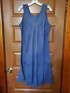 Easy Essentials Crape Tiered Dress Denim Blue Size 1x - Picture 1 of 8