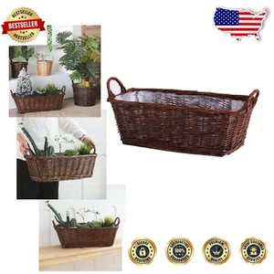 Handcrafted Natural Willow Wicker Planter - Elegant Indoor/Outdoor Container - Picture 1 of 8